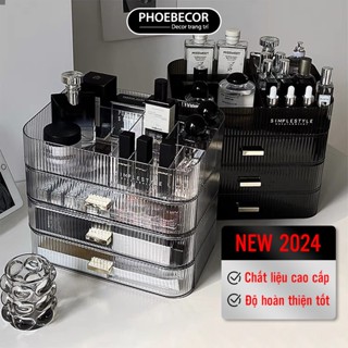 Kệ đựng mỹ phẩm Acrylic sang trọng nhẹ hộp đựng son môi để bàn tủ để đồ trang điểm - PB139