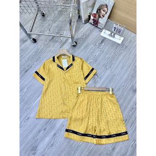 Bộ pyjama nữ mặc nhà lụa gấm mềm mịn,thoáng mát