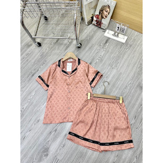 Bộ pyjama nữ mặc nhà lụa gấm mềm mịn,thoáng mát