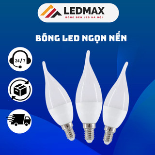 Bóng led nến e14 ánh sáng trắng, bóng đèn quả nhót trang trí đèn chùm