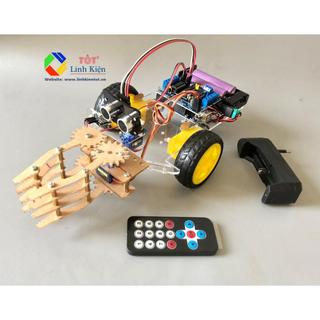 Bộ xe robot arduino điều khiển từ xa có mỏ kẹp để gắp vật - Bộ học tập STEM DIY Robot