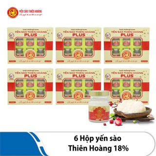 Combo 6 hộp yến Thiên Hoàng 18% Plus cao cấp (6 lọ/hộp)