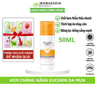 Kem chống nắng Eucerin Sun Dry Touch Oil Control SPF50+ 50ml - Kem chống nắng kiềm dầu, ngừa mụn, chống tia UV