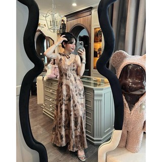 Đầm Voan 2 Dây Nơ Cổ Dáng Maxi Sang Chảnh Hàng Quảng Châu V6192