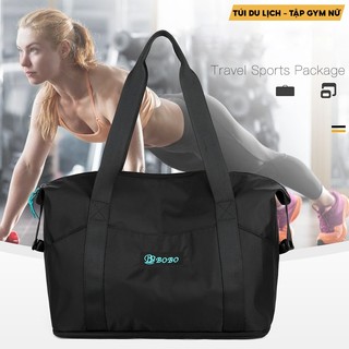 Túi du lịch nữ 2 tầng gắn vali túi tập gym đa năng vải cao cấp chống nước size lớn nhiều ngăn 7633