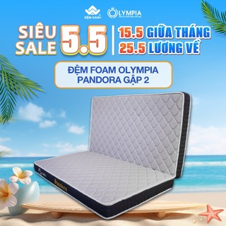 Đệm foam Olympia Pandora cao cấp gấp 2 mảnh, mẫu mới 2023