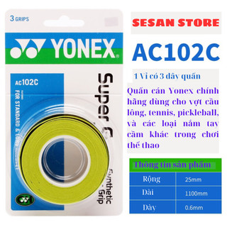 Cuốn Cán Vợt Yonex Ac135ex và AC102C 3in1 Mã S0010 Dùng Trong Chơi Tennis, Cầu Lông Và Các Môn Thể Thao Khác SESAN STORE