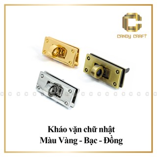 Khóa vặn chữ nhật 3.5x1.5cm - phụ kiện làm túi xách