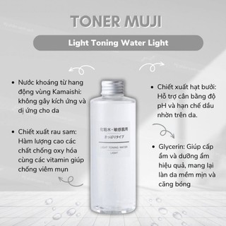 Nước hoa hồng Toner Muji Light 200ml