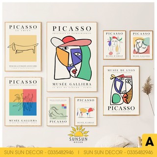 Set tranh treo tường canvas nghệ thuật họa sĩ Picasso PI2 trang trí phòng.