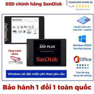 Ổ cứng SSD chuẩn 2.5in chính hãng SanDisk 120G 240G 480G sức khoẻ tốt + Cài win miễn phí