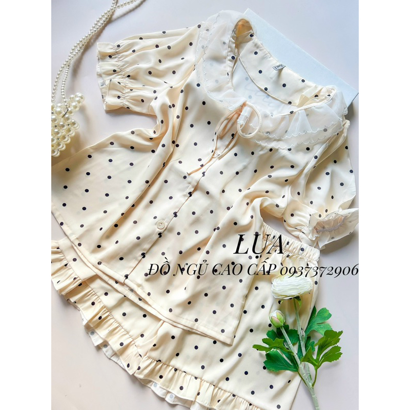 SET LỤA TIỂU THƯ CHẤM BI PHỐI BÈO XINH XẮN - NOIYLUA