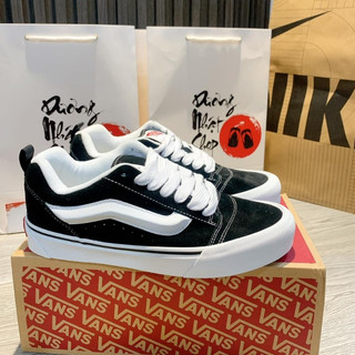 Giày Vans Knu SKool Black True White, Giày thể thao Vans đen nam nữ basic bản đẹp