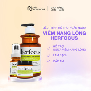 Bộ viêm nang lông, viêm lỗ chân lông, viêm nang lông HERFOCUS ngăn ngừa mụn, giảm thâm MEE NATURAL