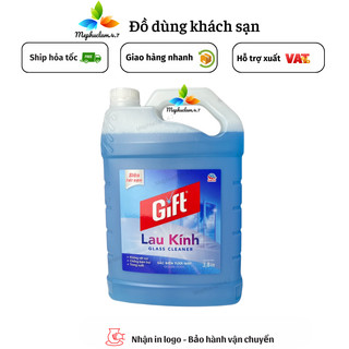 Nước lau kính Gift chính hãng can 4kg dùng cho khách sạn, nhà hàng, quán ăn, cửa hàng, quán cafe, phòng tập