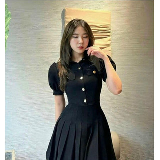 Đầm dự tiệc công sở sơmi tùng xếp li