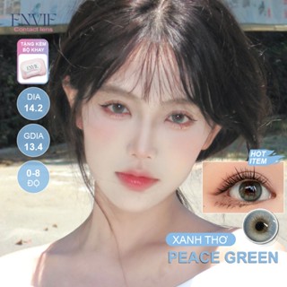 Kính Áp Tròng Cận 0-8 Độ ENVIE Lens Contact Lens Đeo Mắt Dãn To Tròn Áp Tròng Không Cận Loạn Màu Xanh Tự Nhiên 14.2 14.5