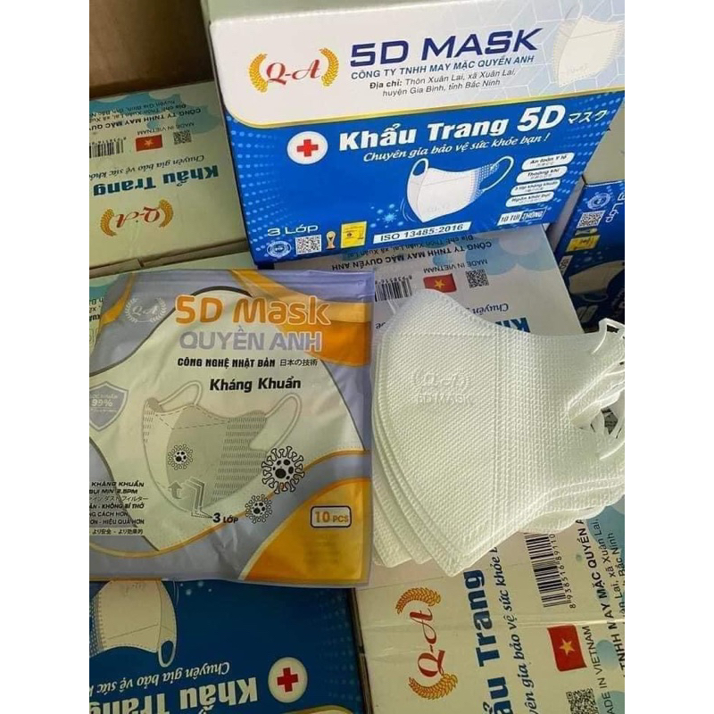 HỘP 100 CÁI KHẨU TRANG QUYỀN ANH KHÁNG KHUẨN 5D MASK ĐỦ MÀU. KHẨU TRANG 5D KHẨU TRANG QA