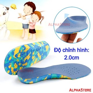 Lót giày y khoa chỉnh chân bẹt trẻ em chất liệu eva - vòm cao 2.0cm - flat foot insole for children