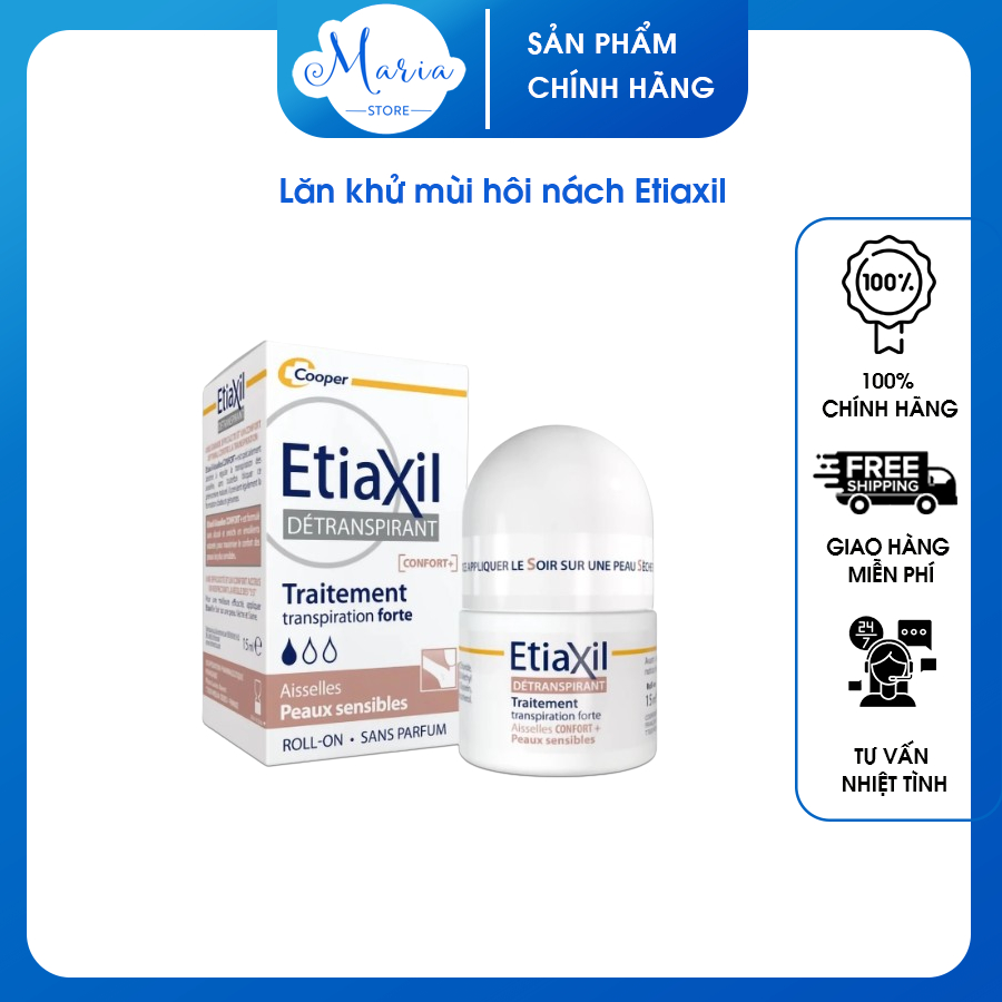 Lăn Khử Mùi Hôi Nách EtiaXil: khử khuẩn, khử mùi lên đến 72h: an toàn,không gây thâm nách, ố vàng ta