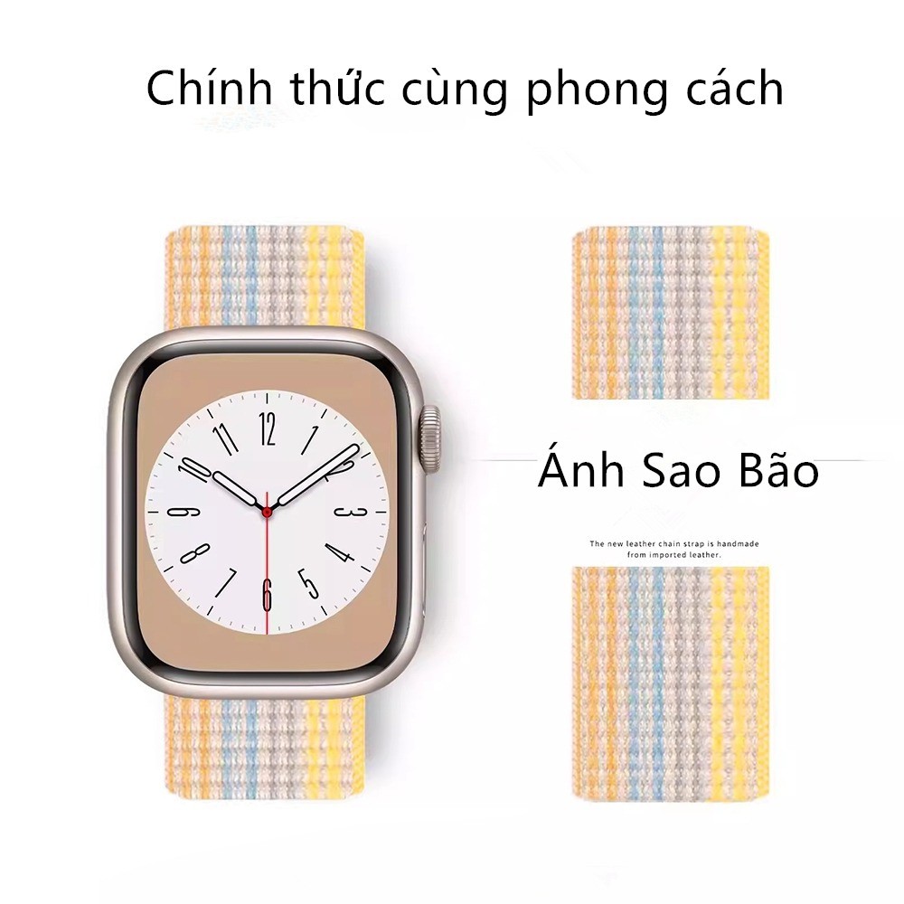 Dây Đeo Nylon Cho Đồng Hồ Thông Minh Apple Watch 49mm 45mm 41mm 44mm 40mm 42mm 38mm Iwatch Series 9 8 Ultra 7 6 5 4 SE
