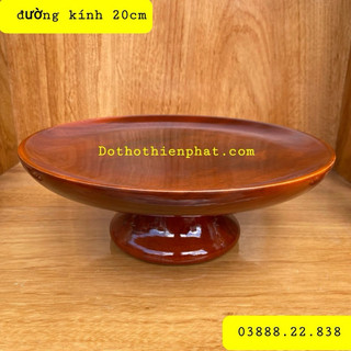 Đĩa trái cây gỗ tràm bông vàng đường kính 19 cm hàng loại 1