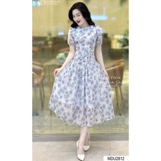  MDU2812 Váy thiết kế thanh lịch và sang trọng với chất liệu Tơ Hàn cao cấp, hàng 2 lớp có lót lụa.
