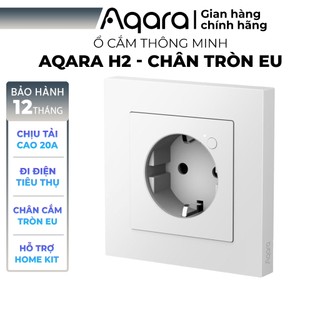Ổ cắm âm tường Aqara H2, ổ điện thông minh chuẩn vuông chân cắm EU, hẹn giờ bật tắt, tương thích HomeKit