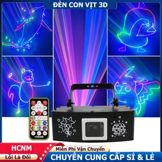 Đèn laser cảm biến nhạc với 500 hiệu ứng hình vịt, thú, 3D, phi hành gia - đèn quét tia 3D bay phòng