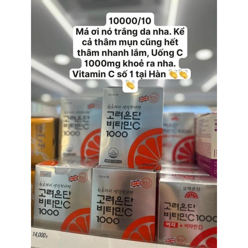 Viên Uống Trắng Da Vitamin C Eundan 1000mg Korea 120 Viên date 2026
