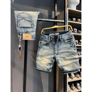 [Sort Jean Guangzhou Denim 1052 ] Quần nam màu xanh was dơ mạng chỉ lưng chất DENIM dày dặn K3 STORE - QS1961