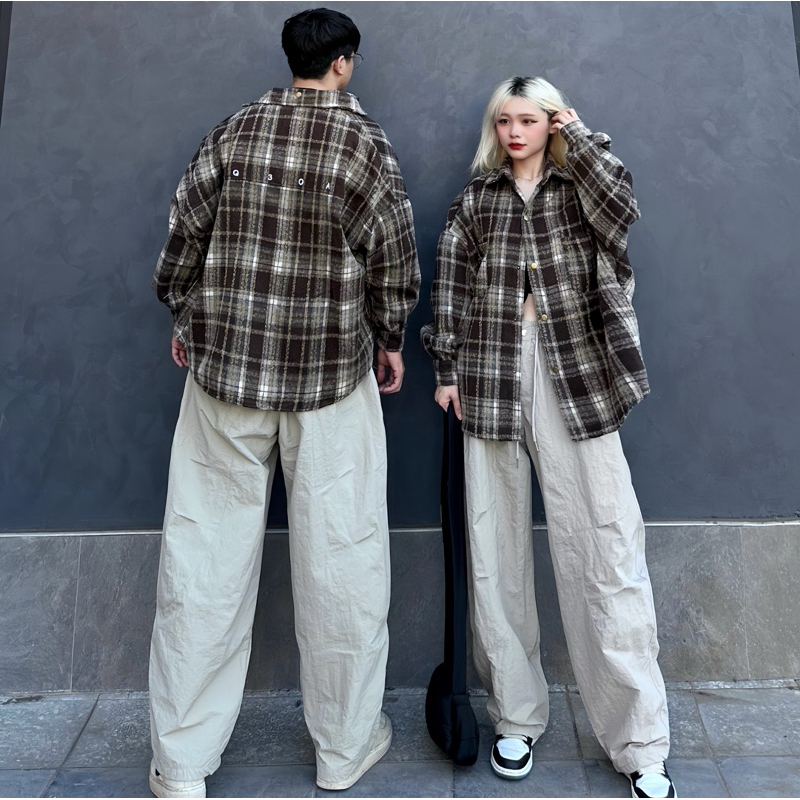 Áo Khoác Sơ Mi Flannel NQ30 Nỉ Dạ Có Nón Và Không Nón Tay Dài Form Rộng Nam Nữ Unisex | BigBuy360 - bigbuy360.vn