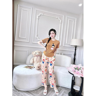 Bộ mặc nhà , sét bộ , đồ mặc nhà _sét áo thun quần lụa _đh150