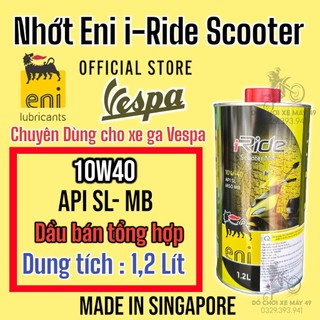 Nhớt eni i-ride scooter 10w40 cao cấp cho các dòng xe vespa piaggio