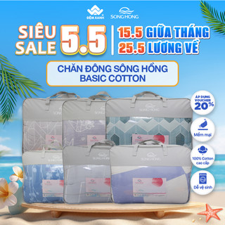 Chăn đông Sông Hồng Basic cotton mẫu mới 2023-2024