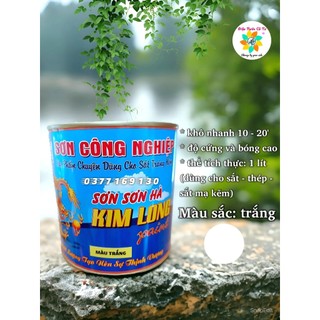 1kg sơn sắt mạ kẽm màu Trắng Kim Long - sơn sắt mạ kẽm sắt đen - sơn lót kẽm 1K