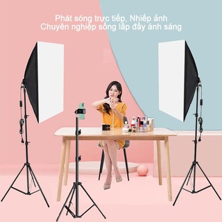 Bộ đèn studio chụp ảnh，Đèn bổ sung phòng phát sóng trực tiếp，cao 2m softbox 50x70，Bộ LED 3 màu