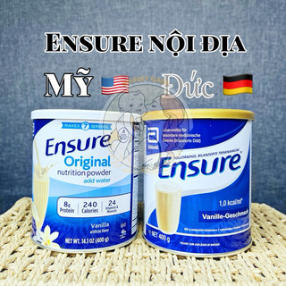 Date t12/25 sữa bột ensure đức & mỹ hương vani ensure vanille geschmack 400g
