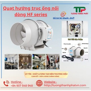 Quạt thông gió hút mùi, Quạt đường ống tròn áp lực mạnh không gây ồn hút mùi thông gió nhà bếp, nhà vệ sinh