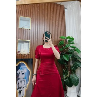 ❣❣DTN 01 0042 . Đầm maxi thiết kế xếp ly ngang. Freesize 47-60kg