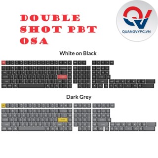 Bộ Keycap Keychron PBT Double Shot OSA Profile (Dark Black / Dark Gray)