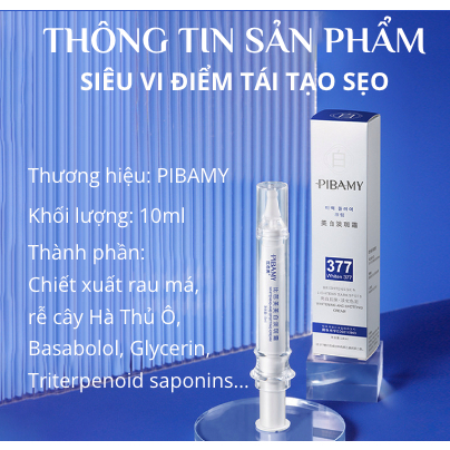 Siêu Vi Điểm Tái Tạo Sẹo Pibamy - Pibamy Tinh Chất Làm Mờ Sẹo Rỗ, Sẹo Đáy Nhọn Giải Phóng Hết Sẹo, Giúp Da Mịn Màng
