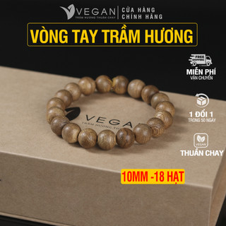 Vòng tay Trầm Hương Thuần Chay tròn đơn 10mm 18 hạt