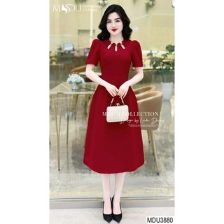  MDU3880 Váy thiết kế dáng xòe nhẹ chất liệu Mango Hàn cao cấp, hàng 2 lớp chất mát mịn, sang chảnh.