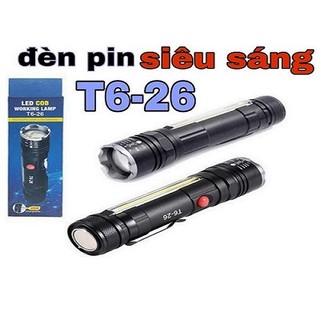 Đèn pin siêu sáng t6-26 pin sạc usb