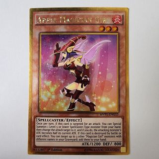 [ Dưa Hấu Yugioh ] Lá bài thẻ bài Apple Magician Girl - gold Rare - Tặng bọc bài nhựa bảo quản