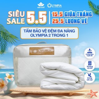 Tấm bảo vệ đệm chống thấm đa năng Olympia, không nóng, không bí, không kêu sột soạt