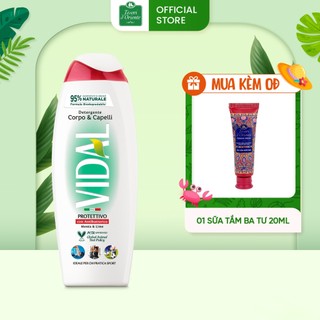 Sữa tắm gội 2 trong 1 Vidal 250ml thành phần tự nhiên dành cho cả gia đình