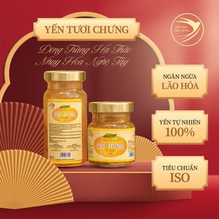 Combo vỉ 10 hũ lẻ Yến sào Phú Hưng vị Đông trùng kết hợp Nhuỵ hoa Nghệ tây Saffron chống lão hóa cải thiện da 10 x 70ml