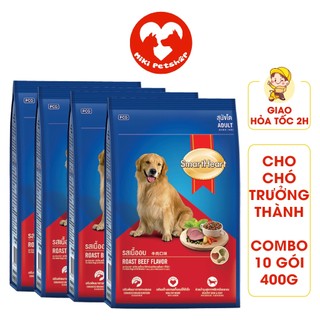 [Combo 10 Túi] 4Kg Thức Ăn Hạt Cho Chó Smartheart Adult Vị Bò Dành Cho Chó Lớn - Miki Petshop
